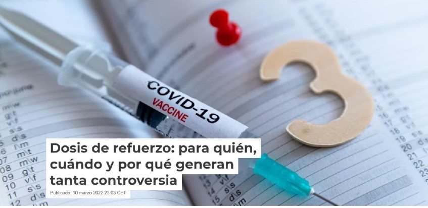 Nuevo artículo de Blanca Lumbreras y Elsa López «Dosis de refuerzo: para quién, cuándo y por qué generan tanta controversia»