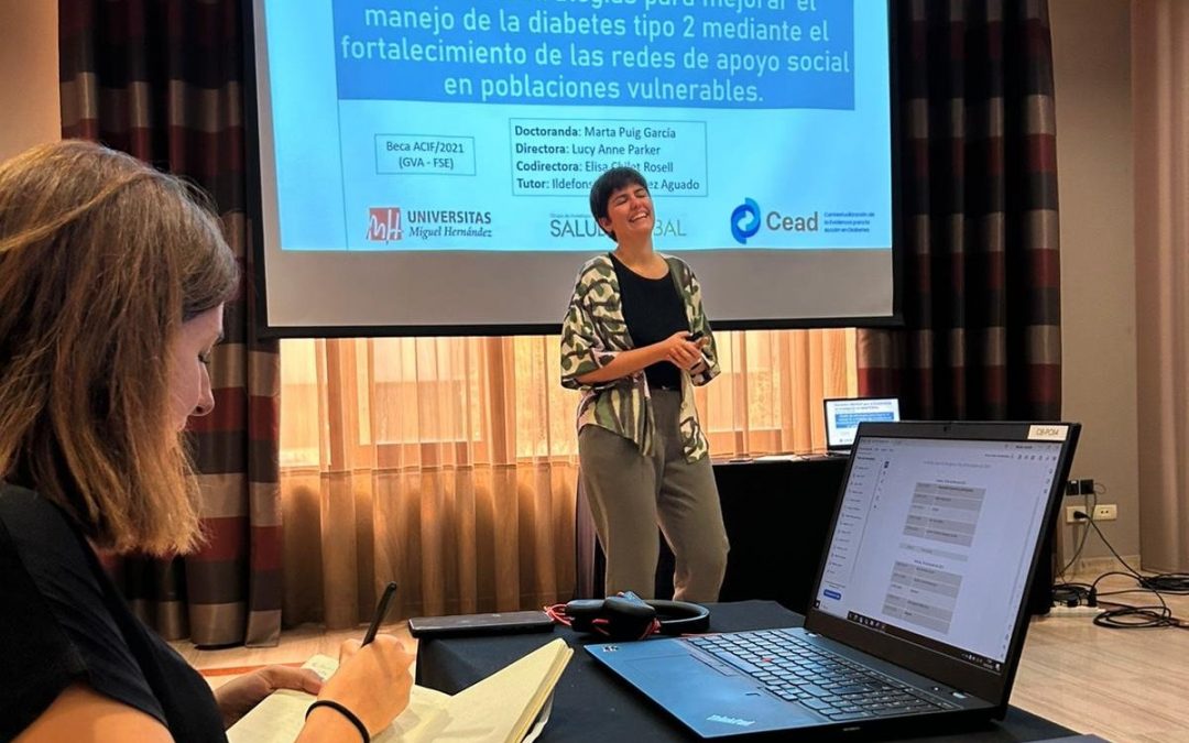 Marta Puig presenta su plan de tesis en el Encuentro CiberEsp para la Excelencia de la Investigación en Salud Pública