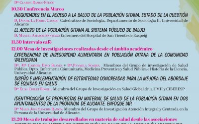 (Español) Participamos en las Jornadas “Salud y Pueblo Gitano” organizadas por la Cátedra de Cultura Gitana de la UA