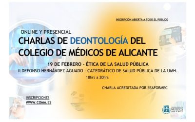(Español) Ildefonso Hernández participa en las charlas de Deontología del Colegio de Médicos de Alicante.