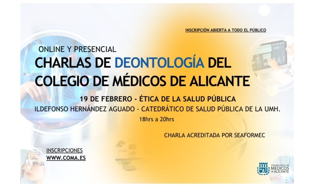 (Español) Ildefonso Hernández participa en las charlas de Deontología del Colegio de Médicos de Alicante.